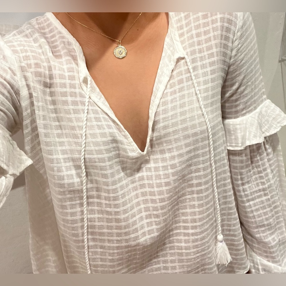 Splendid linen tunic top white size small (brand new with tags)